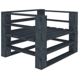 7 Piece Garden Pallet Lounge Set Wood Grey