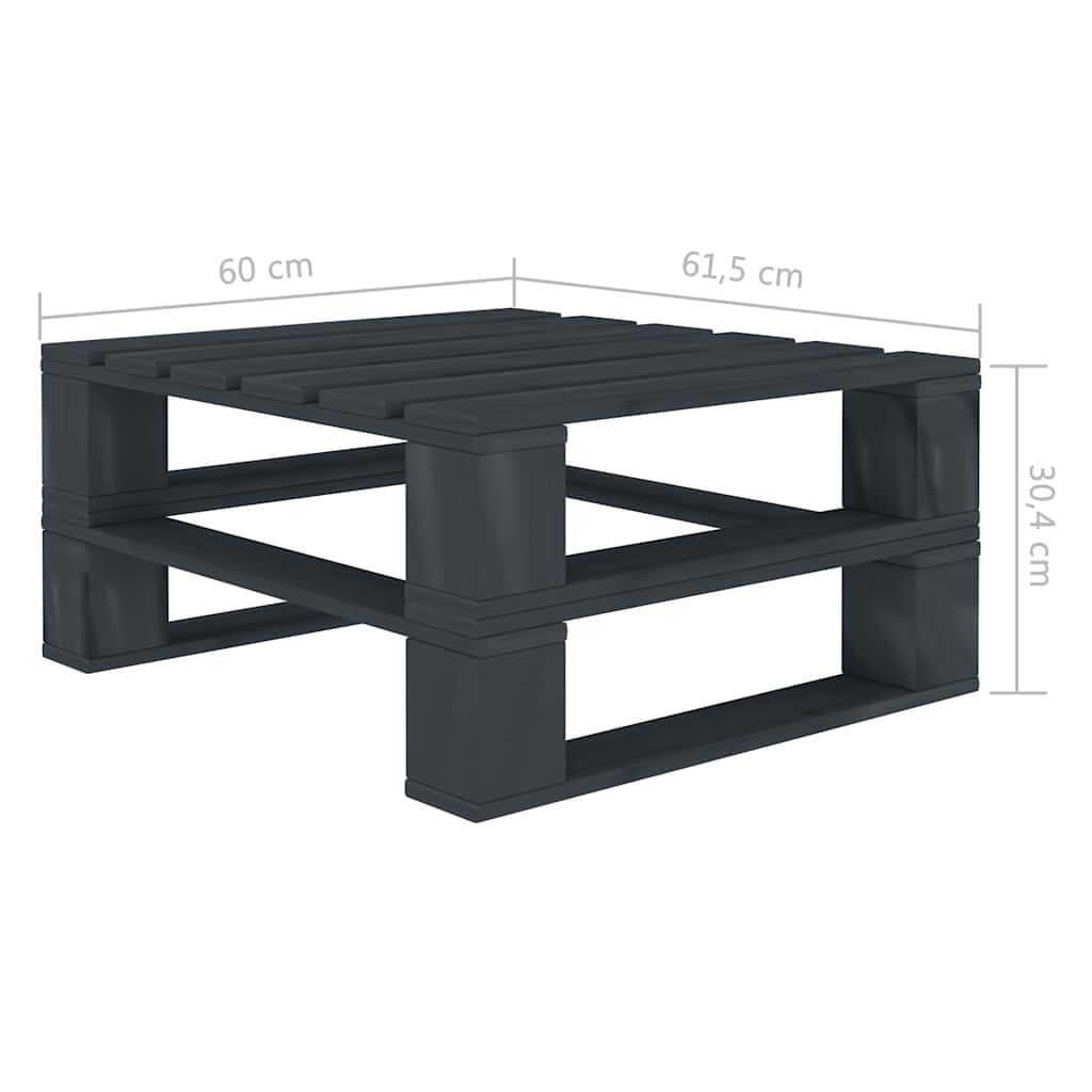 5 Piece Garden Pallet Lounge Set Wood Grey