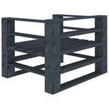 5 Piece Garden Pallet Lounge Set Wood Grey - 45-Degree Angle