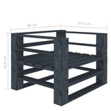 6 Piece Garden Pallet Lounge Set Wood Grey