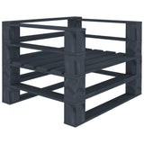 6 Piece Garden Pallet Lounge Set Wood Grey - Close-Up Angle