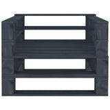 6 Piece Garden Pallet Lounge Set Wood Grey - Low Angle