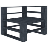 6 Piece Garden Pallet Lounge Set Wood Grey - Extra Image