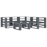 6 Piece Garden Pallet Lounge Set Wood Grey