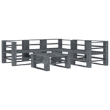 6 Piece Garden Pallet Lounge Set Wood Grey