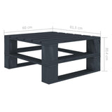 6 Piece Garden Pallet Lounge Set Wood Grey