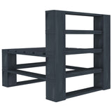 6 Piece Garden Pallet Lounge Set Wood Grey - 45-Degree Angle