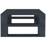 6 Piece Garden Pallet Lounge Set Wood Grey - Low Angle