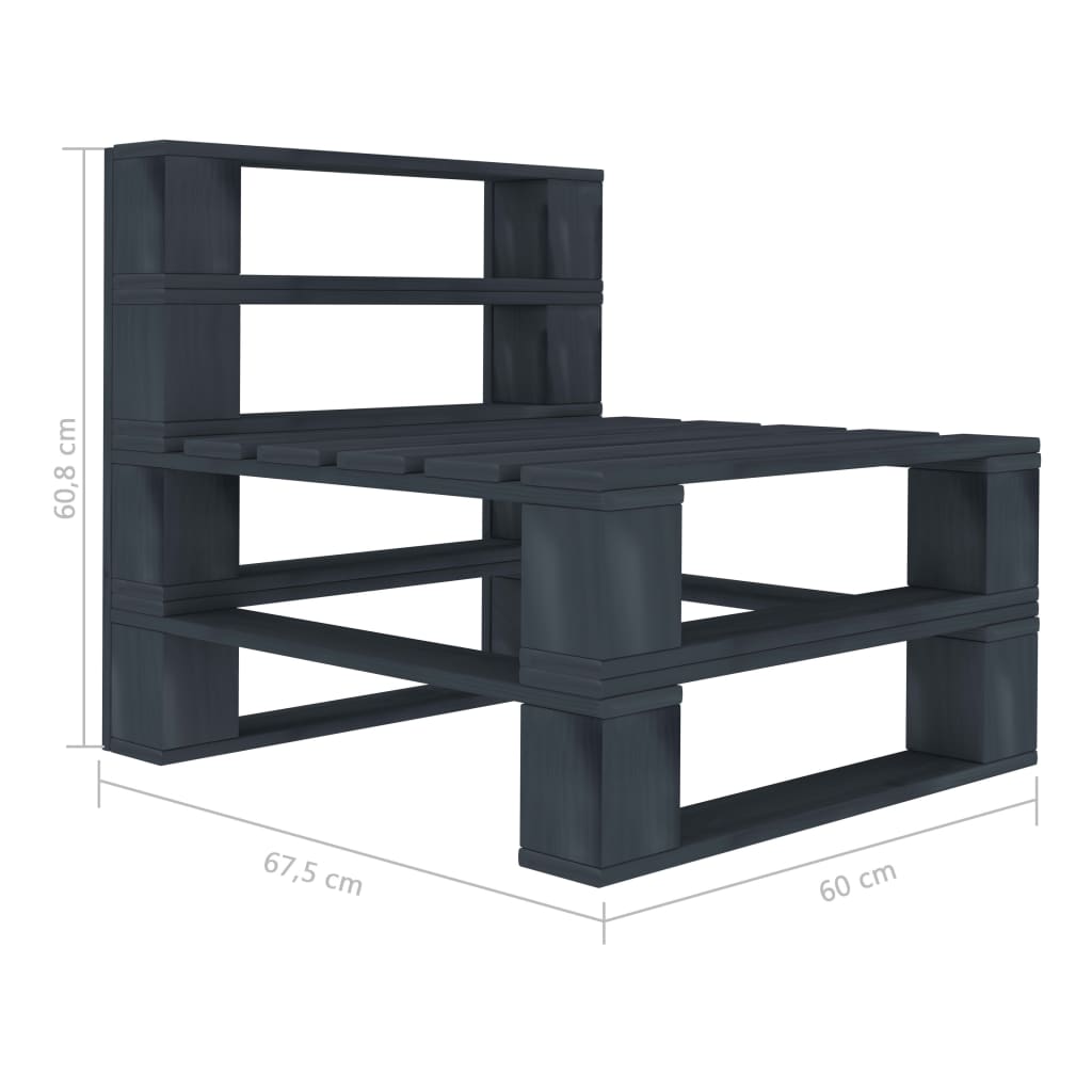 6 Piece Garden Pallet Lounge Set Wood Grey