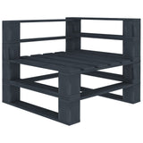 8 Piece Garden Pallet Lounge Set Wood Grey - Close-Up Angle