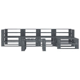 6 Piece Garden Pallet Lounge Set Wood Grey - Front View