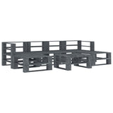 7 Piece Garden Pallet Lounge Set Wood Grey