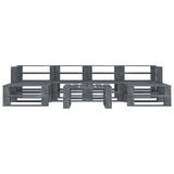7 Piece Garden Pallet Lounge Set Wood Grey