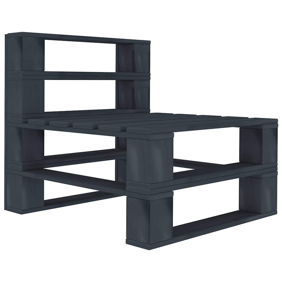 5 Piece Garden Pallet Lounge Set Wood Grey