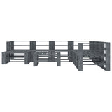 9 Piece Garden Pallet Lounge Set Wood Grey - Front View