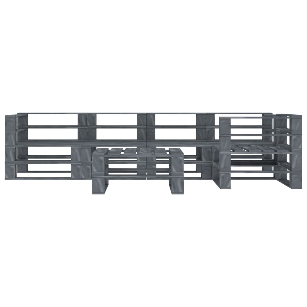 6 Piece Garden Pallet Lounge Set Wood Grey