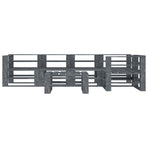 6 Piece Garden Pallet Lounge Set Wood Grey
