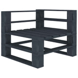 8 Piece Garden Pallet Lounge Set Wood Grey - Close-Up Angle