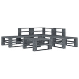 6 Piece Garden Pallet Lounge Set Wood Grey