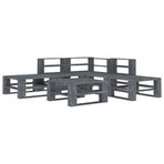 6 Piece Garden Pallet Lounge Set Wood Grey