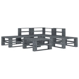 6 Piece Garden Pallet Lounge Set Wood Grey