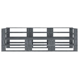 Garden Pallet Sofa Grey 3-Seater Wood - Front View