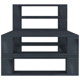 Garden Pallet Sofa Grey 3-Seater Wood - Top-Down View