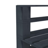 Garden Pallet Sofa Grey 3-Seater Wood