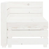 6 Piece Garden Lounge Set Pallets Wood White - Top-Down View