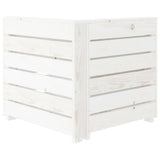 6 Piece Garden Lounge Set Pallets Wood White - 45-Degree Angle