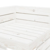 6 Piece Garden Lounge Set Pallets Wood White - Rear View