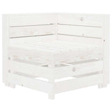 6 Piece Garden Lounge Set Pallets Wood White - Side View