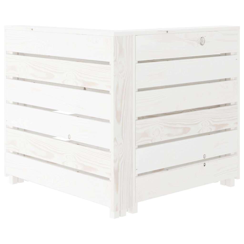 6 Piece Garden Lounge Set Pallets Wood White