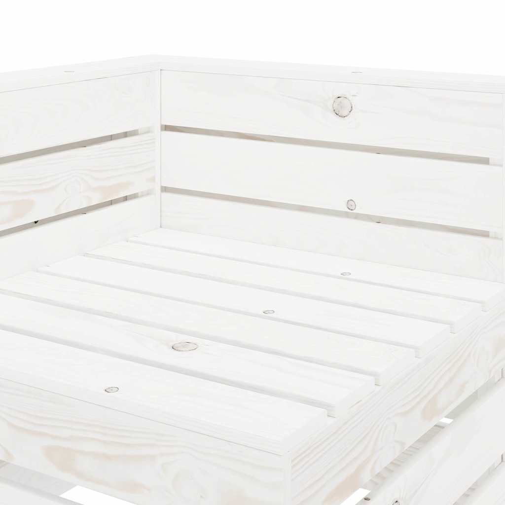 6 Piece Garden Lounge Set Pallets Wood White