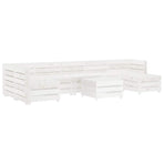 8 Piece Garden Lounge Set Pallets Wood White