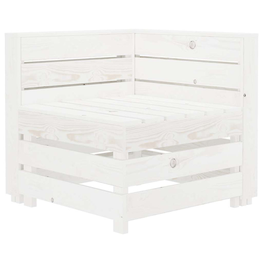 8 Piece Garden Lounge Set Pallets Wood White