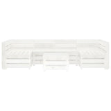 7 Piece Garden Lounge Set Pallets Wood White