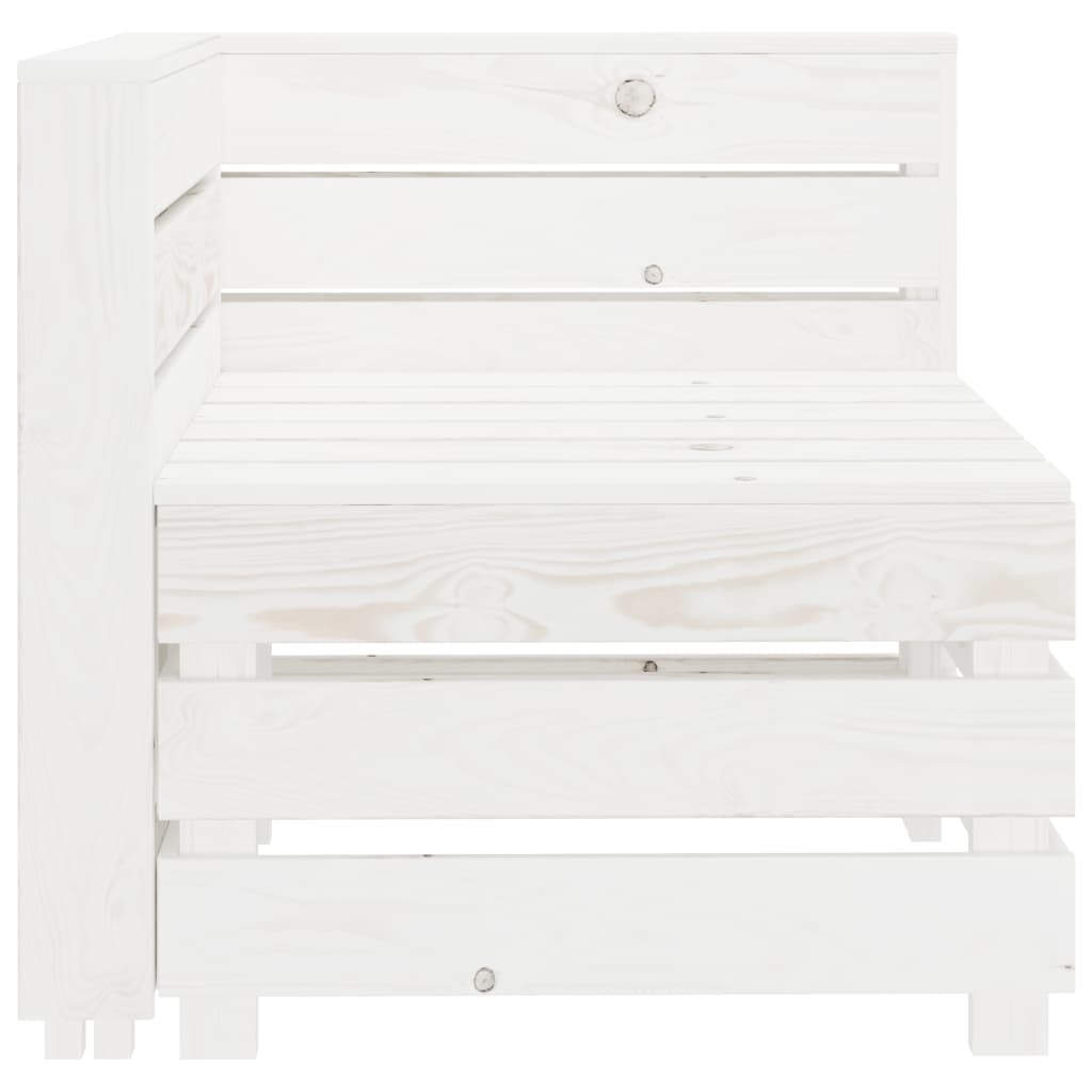 7 Piece Garden Lounge Set Pallets Wood White