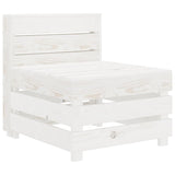 7 Piece Garden Lounge Set Pallets Wood White - Close-Up Angle