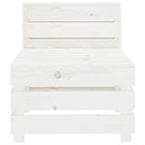 7 Piece Garden Lounge Set Pallets Wood White - Low Angle