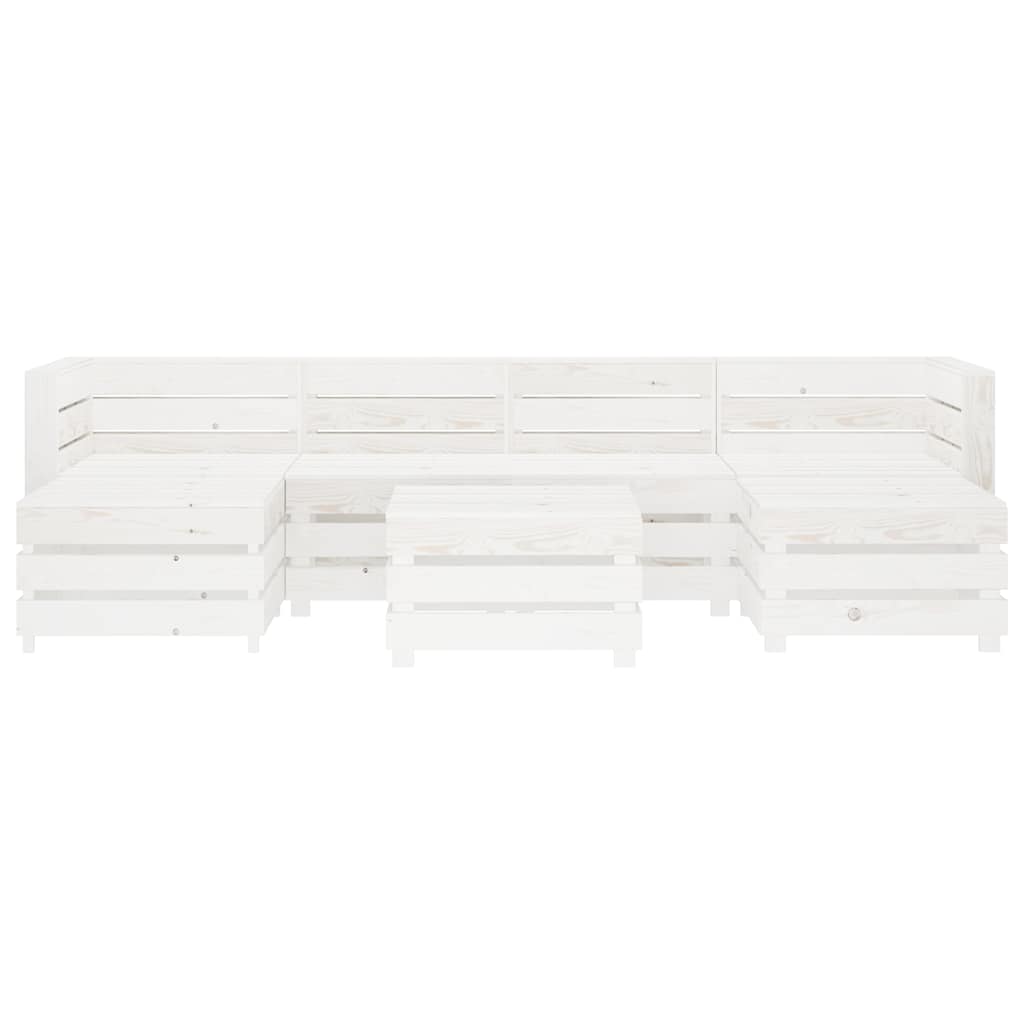 7 Piece Garden Lounge Set Pallets Wood White