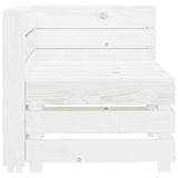 7 Piece Garden Lounge Set Pallets Wood White - Top-Down View