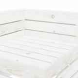 7 Piece Garden Lounge Set Pallets Wood White - Rear View
