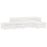 5 Piece Garden Lounge Set Pallets Wood White