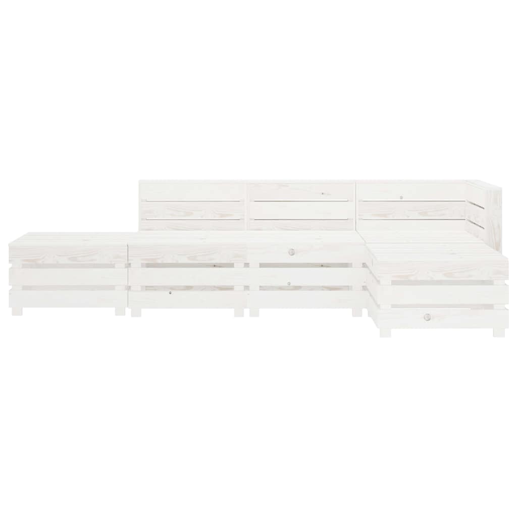 5 Piece Garden Lounge Set Pallets Wood White