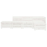 5 Piece Garden Lounge Set Pallets Wood White