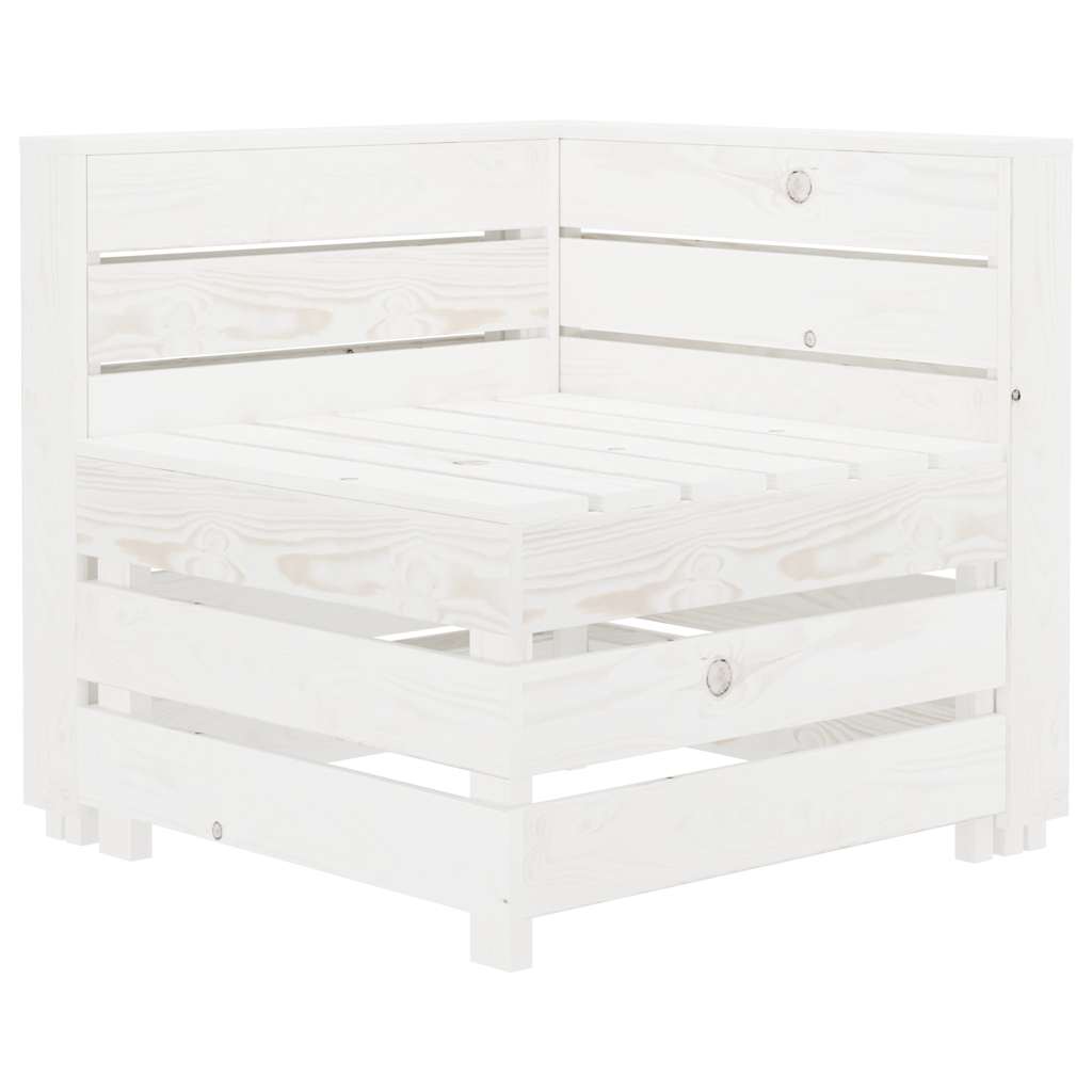5 Piece Garden Lounge Set Pallets Wood White