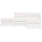 4 Piece Garden Lounge Set Pallets Wood White