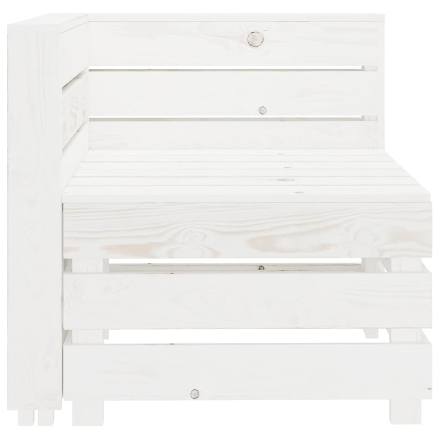 4 Piece Garden Lounge Set Pallets Wood White