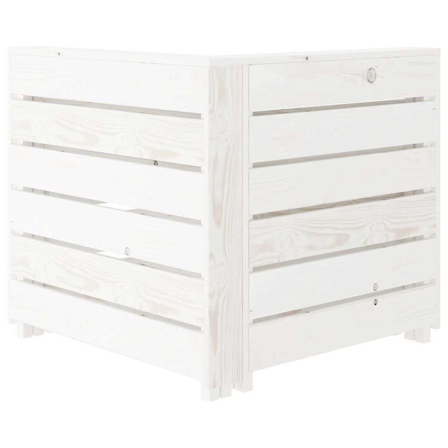 4 Piece Garden Lounge Set Pallets Wood White
